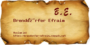 Brendörfer Efraim névjegykártya